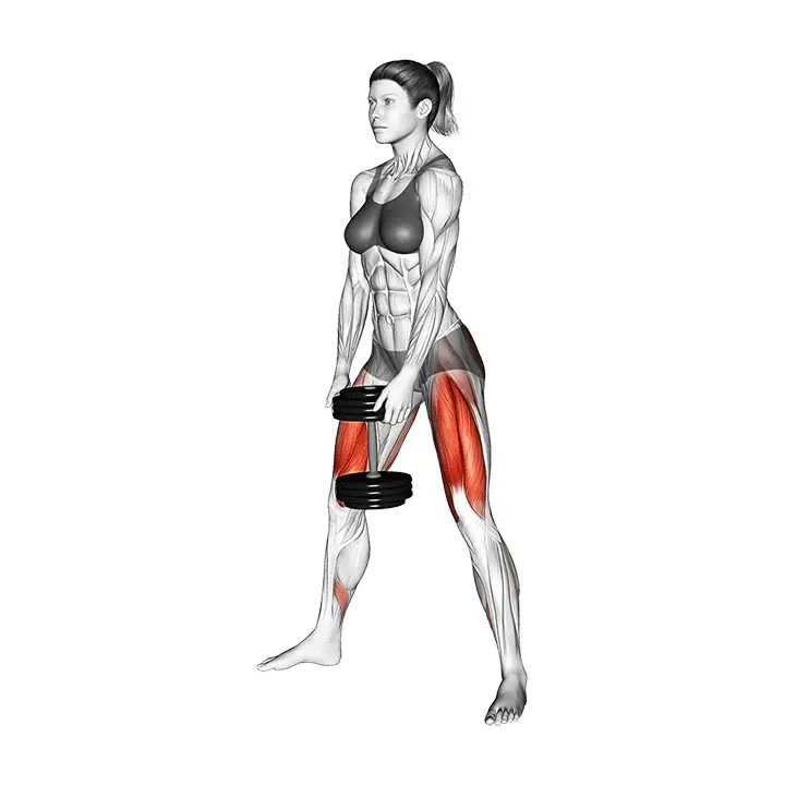 Käsipainosumo-kyykky - harjoituksen suoritus