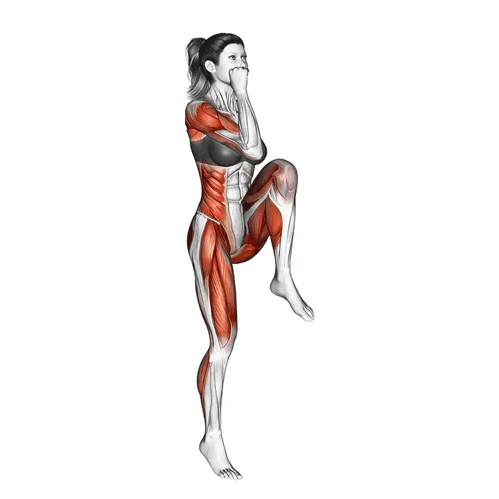 Korkeat polvennostot hypyillä - harjoituksen suoritus