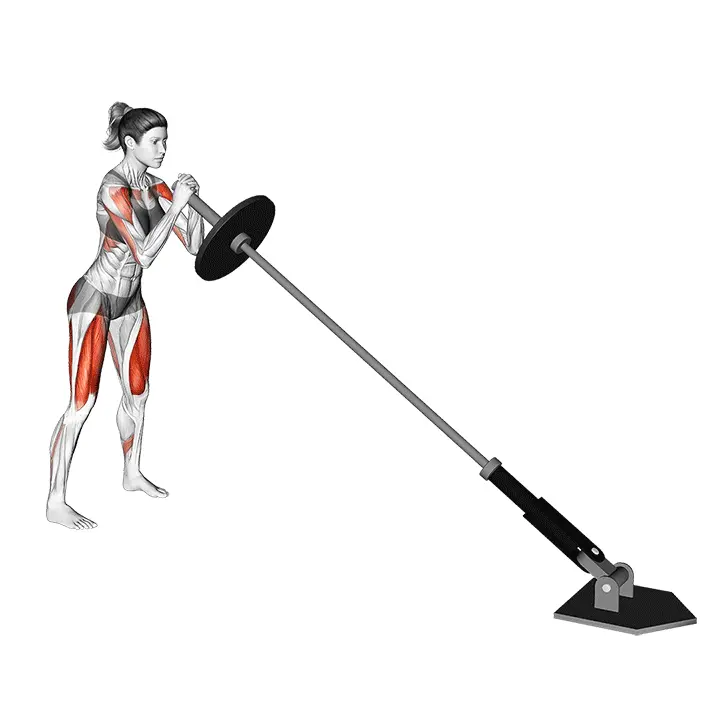 Landmine-kyykky ja -punnerrus - harjoituksen suoritus