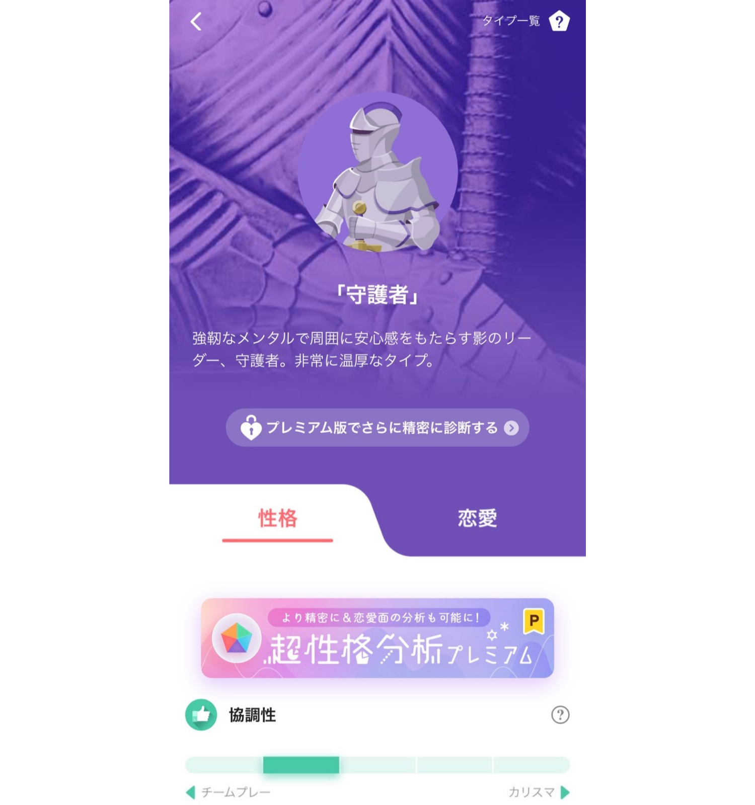 withの性格診断の結果画面①