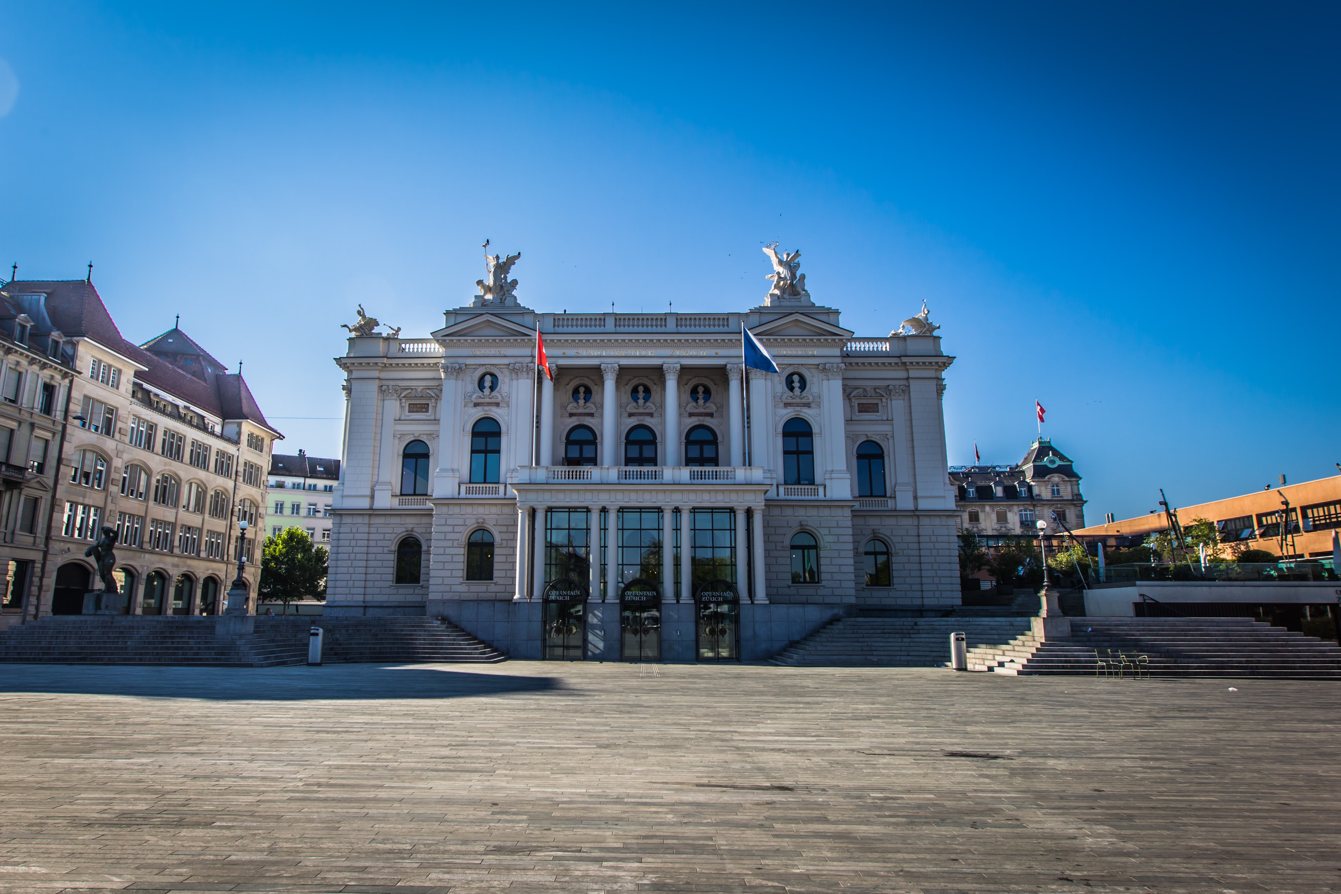 Opera House in the Swiss city of Zürich - located on Sechseläutenplatz