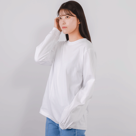 165cm/S リブ付きロングTシャツ(5.6オンス)