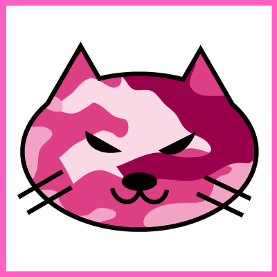 ネコ迷彩 ピンク