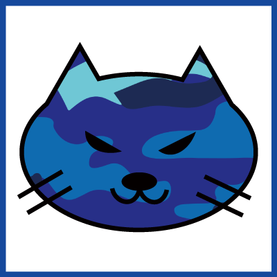 ネコ迷彩 ブルー