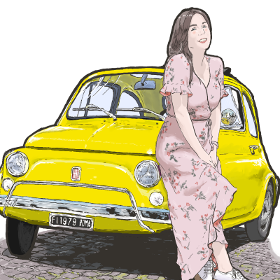 美女と車