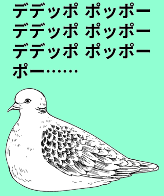 リアル寄りペン画(白黒)の鳥たち・文字あり