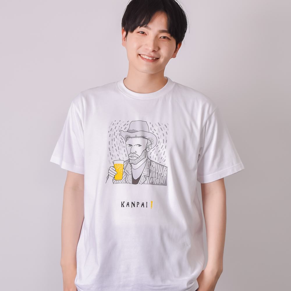 名画 × BEER(ゴッホ自画像)黒線画（&yen;2,800）