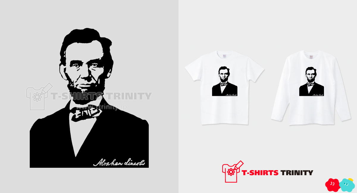 エイブラハム・リンカーン 歴史人物Tシャツ057
