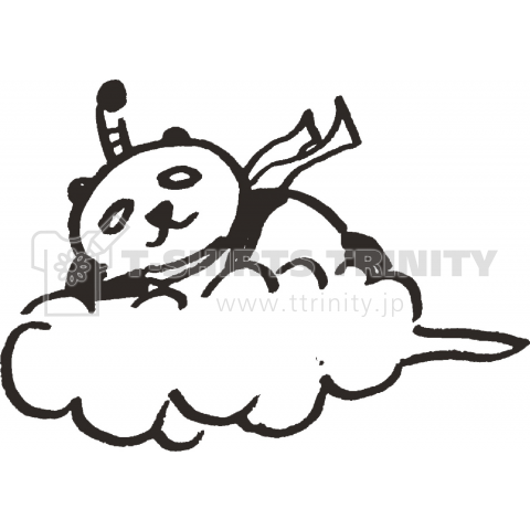 パンダザムライ 雲に乗る デザインtシャツ通販 Tシャツトリニティ