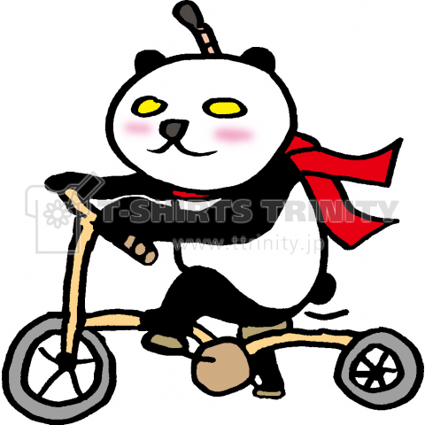 自転車に乗るパンダ