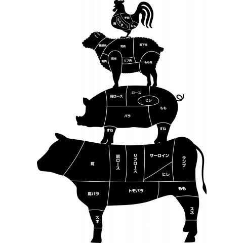 おしゃれ 牛 部位 イラスト