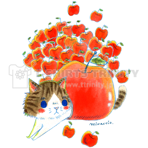 りんごハウス猫 デザインtシャツ通販 Tシャツトリニティ