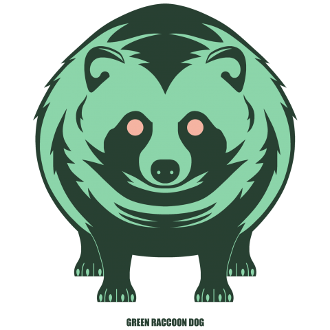 green raccoon dog