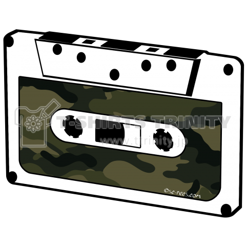カセットテープ Cassette Tape カモフラ Camouflage 迷彩 スモール Small デザインtシャツ通販 Tシャツトリニティ