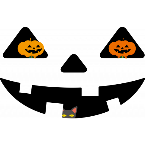 ハロウィンかぼちゃに住むハロウィンかぼちゃ妖精と黒猫