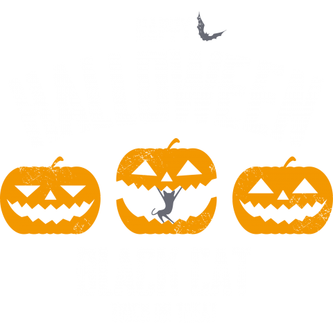【ヴィンテージDESIGN】ハロウィン 黒猫 Halloween black cat カラーバージョン