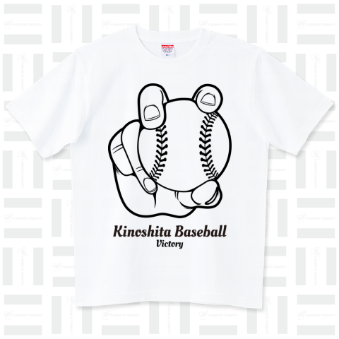 【カスタマイズ専用】野球チーム ボールを握る手デザイン
