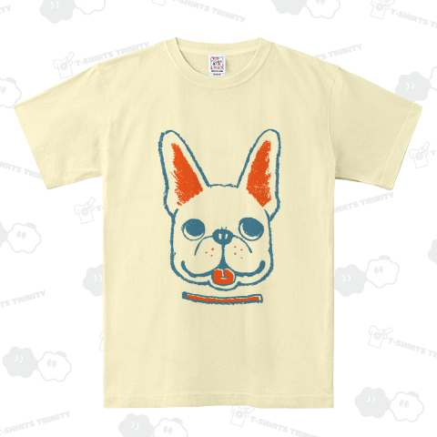 フレンチブルドッグ RETRO ピグメントTシャツ(6.2オンス)