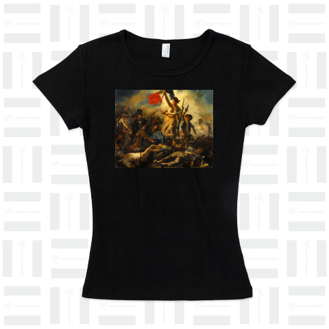 ウジェーヌ・ドラクロワ「民衆を導く自由の女神」【西洋 絵画 アート 美術 Tシャツ】
