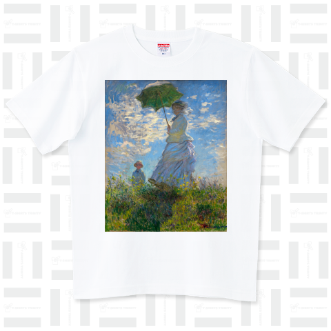 クロード・モネ「日傘の女」【西洋 絵画 アート 美術 Tシャツ】（T