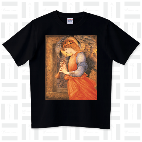 エドワード・バーン・ジョーンズ「フラジオレットを吹く天使」【西洋 絵画 アート 美術 Tシャツ】