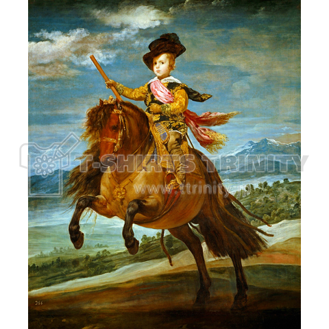 ディエゴ・ベラスケス「王太子バルタサール・カルロス騎馬像」【西洋 絵画 アート 美術 Tシャツ】