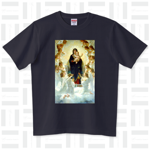 ウィリアム・アドルフ・ブグロー「聖母子と天使」【西洋 絵画 アート 美術 Tシャツ】