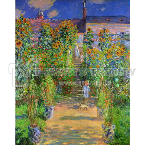クロード・モネ「ヴェトゥイユの画家の庭」【西洋 絵画 アート 美術 Tシャツ】