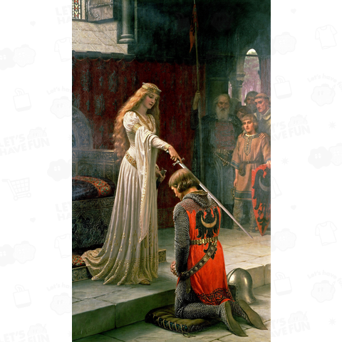 エドモンド・ブレア・レイトン「アコレード(騎士号授与)」【西洋 絵画 アート 美術 Tシャツ】