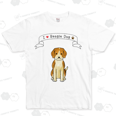 I Love Beagle Dog ベーシックTシャツ(5.0オンス)