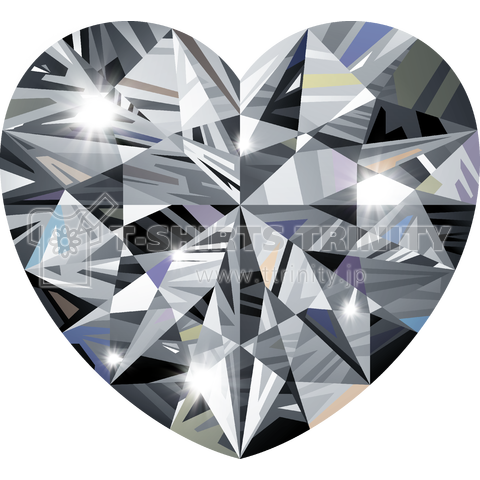 キラキラ輝くハート型のブリリアントカットのダイヤモンド