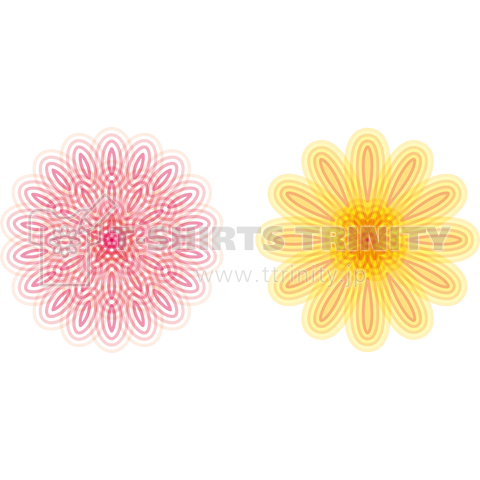 ビキニのブラのように両胸に咲く大輪の花