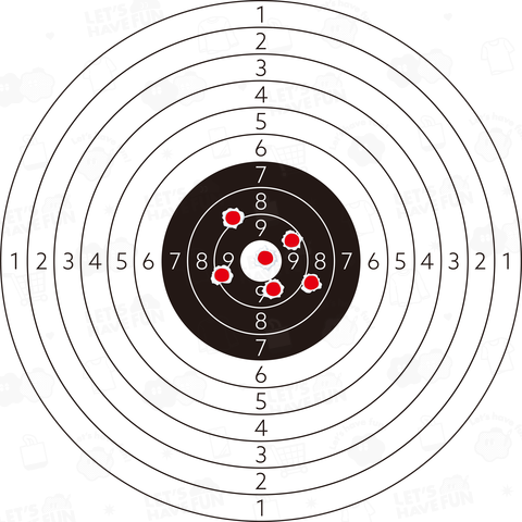 射撃のターゲットの弾痕