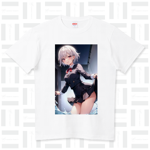 制服の女の子 チラリズム ハイクオリティーTシャツ(5.6オンス)