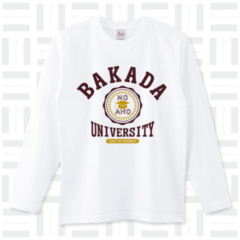 バカダ大学 BAKADA UNIVERSITY カレッジTシャツ バーガンディ