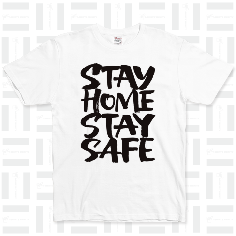 STAYHOME STAYSAFE 家にいよう。コロナ対策スローガン 黒バージョン