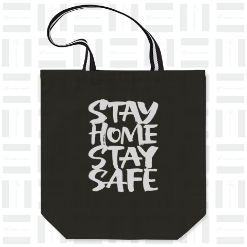 STAYHOME STAYSAFE 家にいよう。コロナ対策スローガン 白バージョン