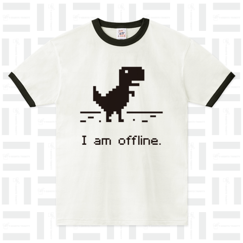 I am offline つながってません恐竜 黒
