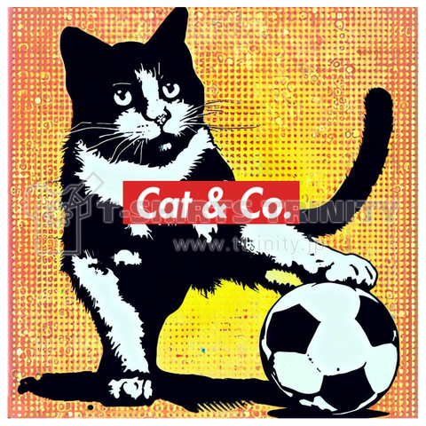 サッカーをしている猫 ねこ ネコ CAT