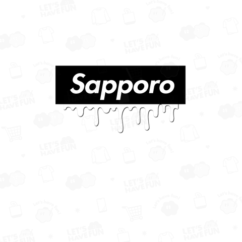 札幌 Sapporo ボックスロゴ 雪溶けてる