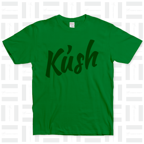 KUSH logo Olive ベーシックTシャツ(5.0オンス)