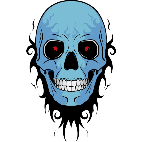 TRIBAL SKULL (blue)