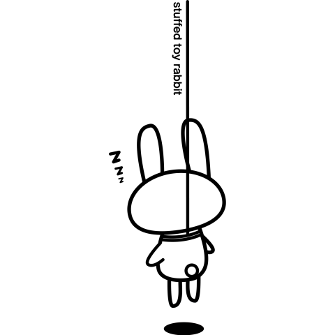 Stuffed Toy Rabbit 首吊り 睡眠中02 デザインtシャツ通販 Tシャツトリニティ