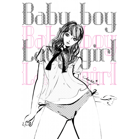 BABY BOY LADY GIRL ドット柄