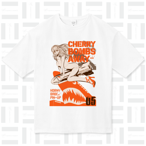CHERRY BOMBS AWAY ピンナップガール（Tシャツ）|デザインTシャツ通販 ...