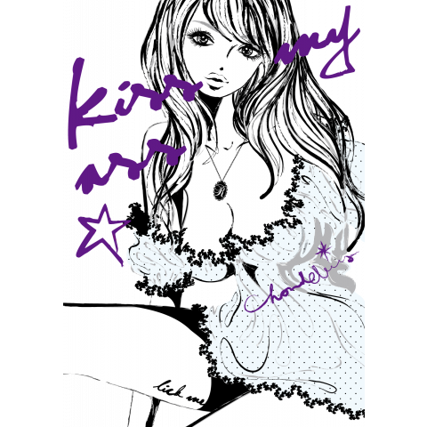 Kiss My Legs ガールズイラスト デザインtシャツ通販 Tシャツトリニティ