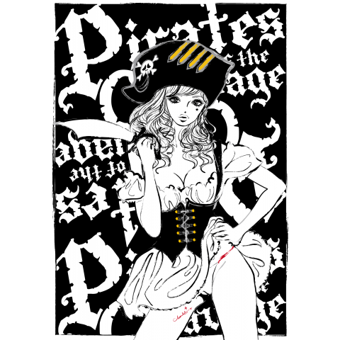 Pirates Of The Cleavage 女海賊 ガールズイラスト デザインtシャツ通販 Tシャツトリニティ