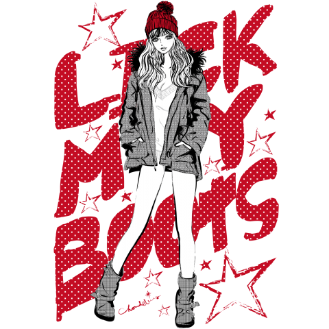 Lick My Boots モッズパーカ ガールズイラスト デザインtシャツ通販 Tシャツトリニティ