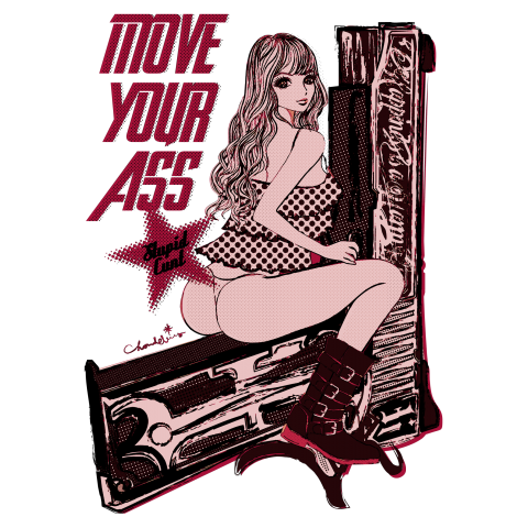 Move Your Ass ウォームガン ピンナップガール デザインtシャツ通販 Tシャツトリニティ