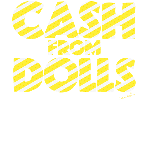 CASH FROM DOLLS キイロノシマシマ ロゴ